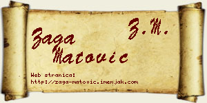 Zaga Matović vizit kartica